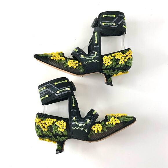 NEW Dior x Roger Vivier Mimosas Floral Kitten Heel Maryjane Pumps 36.5 - Picture 3 of 9